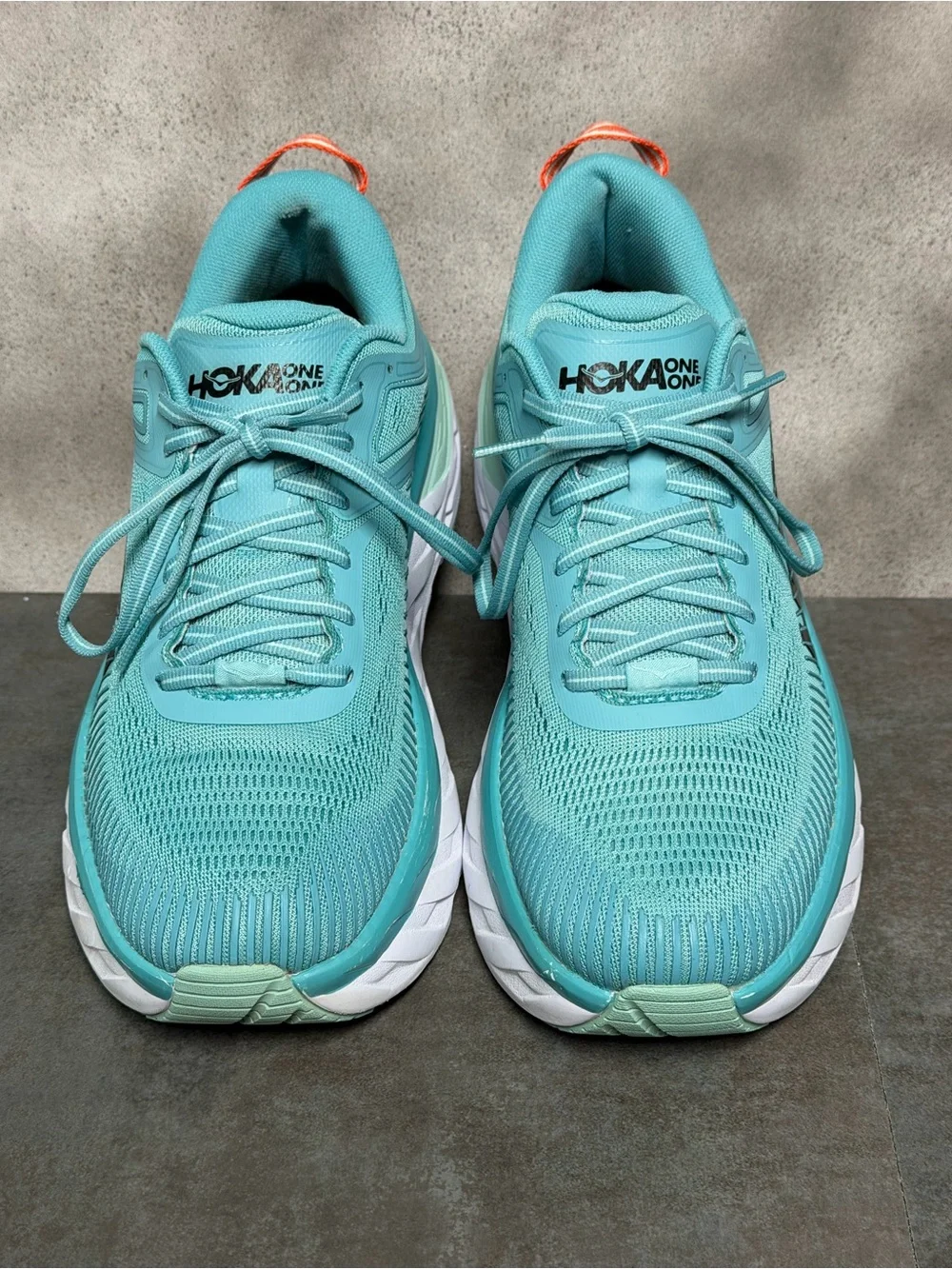 Hoka One One Bondi 7 Women’s Aqua Running Shoes Size 9.5